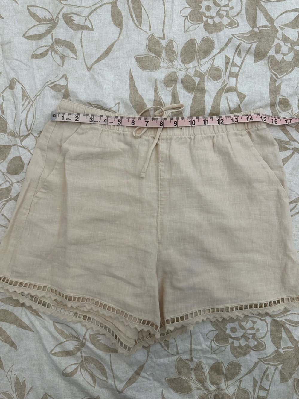 Abercrombie & Fitch Cream Lace-Trim Button Front Shirt & Shorts Set - Picture 9 of 10